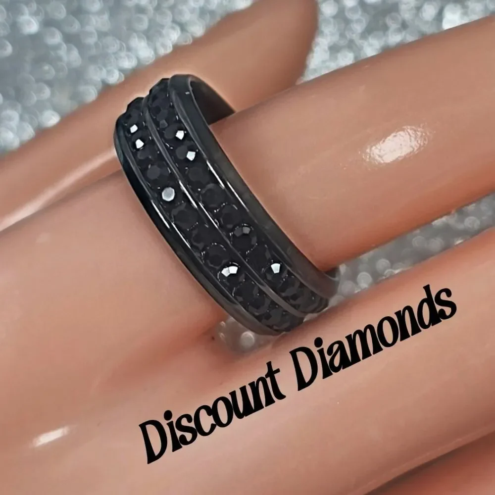 Black & Black Diamond Titanium Ring